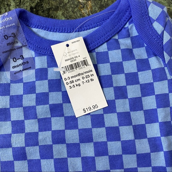 blue checkered onesie - Picture 6 of 6
